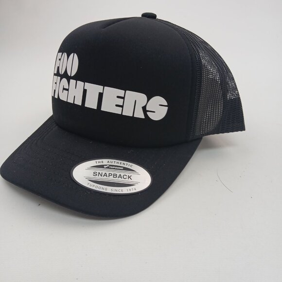 Foo Fighters Foam Mesh Snapback Trucker Hat Cap Black HTV application - Picture 2 of 5
